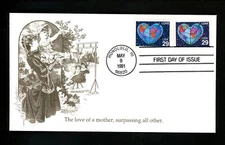 US FDC #2535+2536 KMC Venture 1991 Honolulu HI Love Heart Combo 