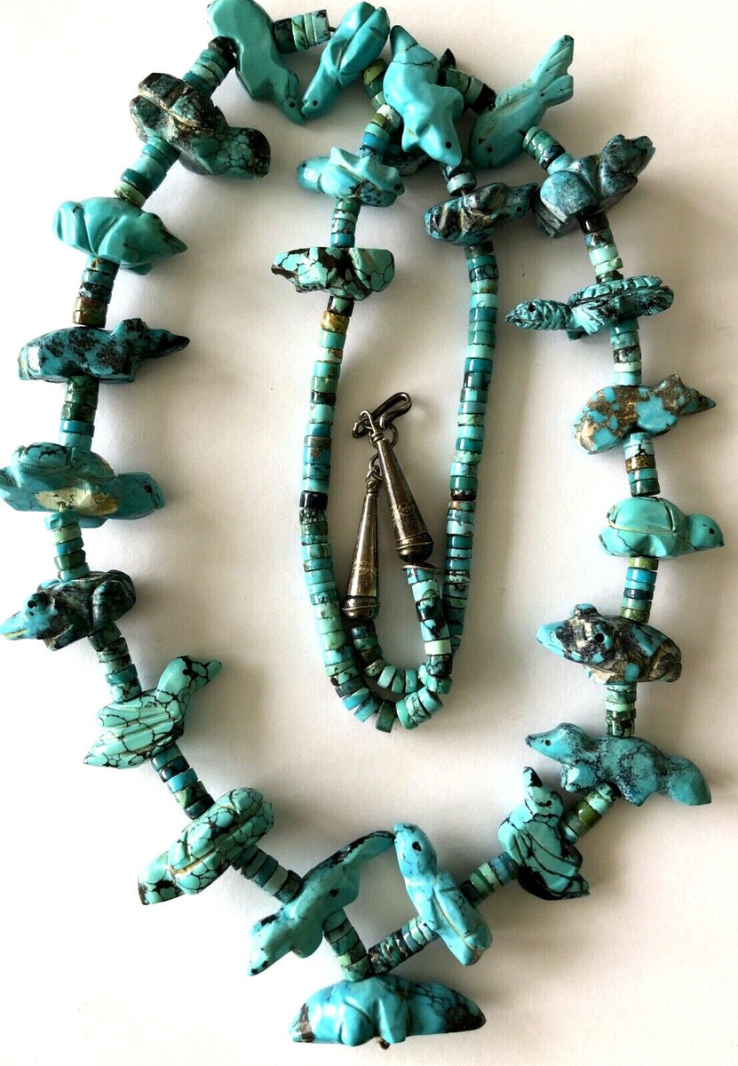 Sarah Leekya Zuni Natural Turquoise Carved 25 Animal Sterling