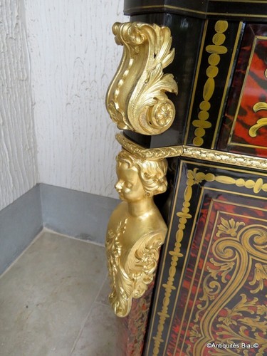 Stamped KOLB Trouser Cabinet in Boulle marquetry 19th period Napoléon III - Picture 16 of 22