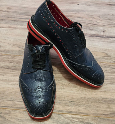 Authentic Loriblu Leather made in Italy Designer Shoes NAVY BLUE Size 8