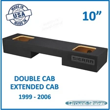 Gmc Sierra Double Cab 10" Sub Box Subwoofer Enclosure For Kicker Solo Baric 