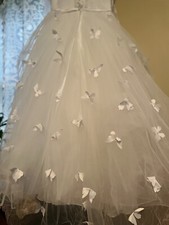 Long White Lace Flower Girl Tulle Wedding princess Dress with train