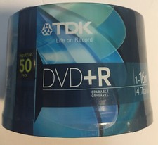 DVD R Blank TDK recordable 50 Pack Spindle 16x Speed 4.7 GB Size Discs