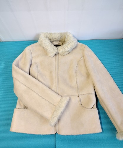 Style & Co Women’s Faux Suede Sherpa Lined Full Zip Coat Jacket Tan - Size XL - Picture 3 of 11