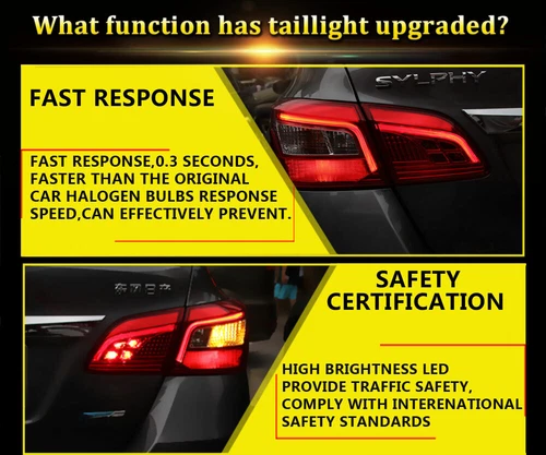 For Nissan Sentra 16-18 Dark LED Tail Lights Brake Trunk Light Sequential Signal - Picture 5 of 14