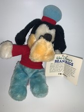 Vintage Walt Disney Goofy Bean Bag Plush 10" Stuffed Animal With Tag Rare
