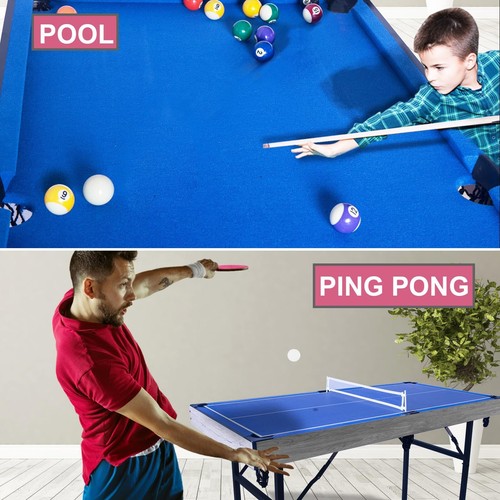 5in1 Multi Game Table Foldable Ping Pong Billiards ShuffleboardCombo Game Set - Picture 3 of 6