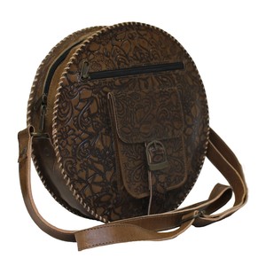 leather round purse