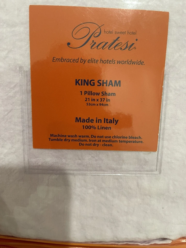 Pratesi Italia Nuevo 2 piezas King Shams 100% Lino Lavado Lila Foto 2 de 4