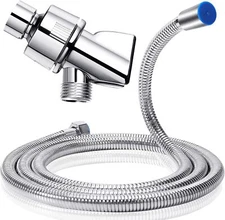Shower Head Chrome Arm Hose with Bracket 69 Inch Stainless Steel Replacement