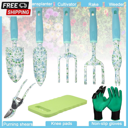 Garden Tool Set 9 Piece Aluminum Alloy Gardening Hand Tools Kit Gift for Women & - Picture 9 of 9