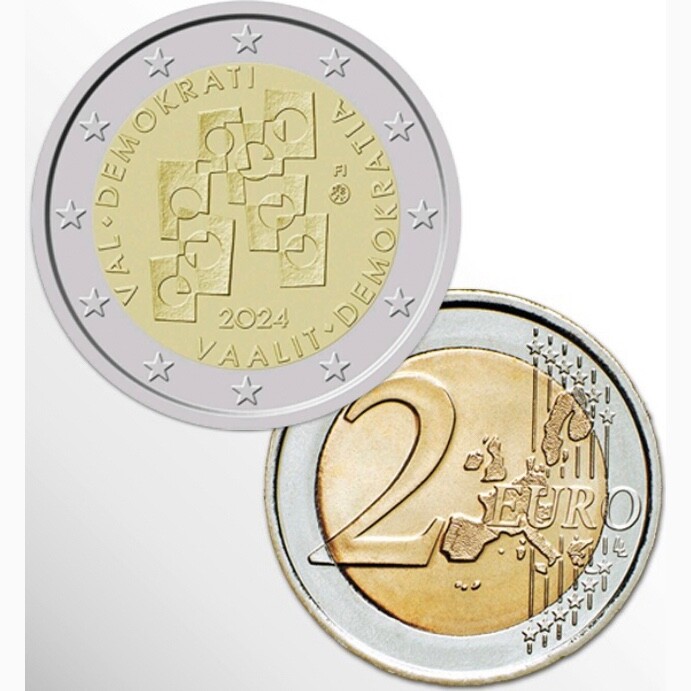 2€ EURO FINLANDE 2024 - ÉLECTIONS Et Démocratie - FDC MONNAIE OFFICIELLE!!