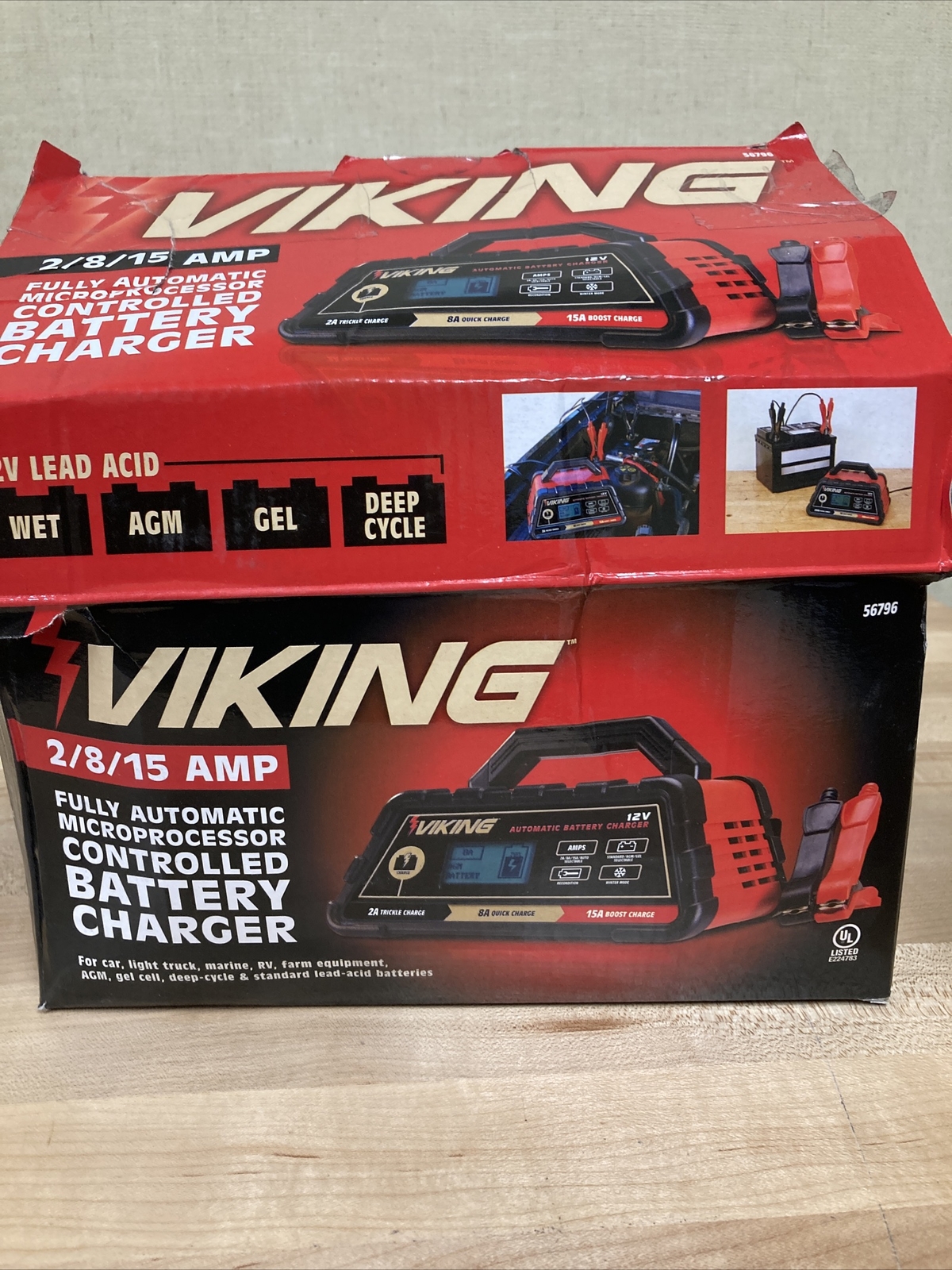 New Viking 2/8/15 AMP Fully Automatic Microprocessor Controlled Battery