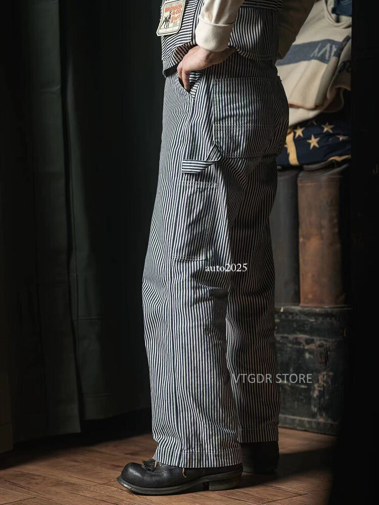 Rugged Bronson Hickory Stripe Railroad Pants Heritage Style