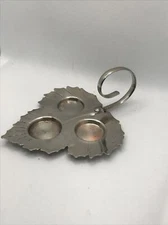 Vintage Celtic Quality Plate Leaf Candle Tray Made In England Condiment Set