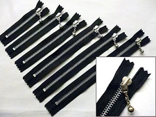 Zip, Zipper, Ball & Chain Puller, Medium Weight, Closed End, Metal, YKK, Black