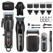 HIENA PRO Hair Clippers for Men Professional, Cordless Barber Clipper & T-Bla...