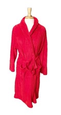 Vintage LAURA ASHLEY Red Heavy Weight Terry Cotton Spa Robe With Belt S/M