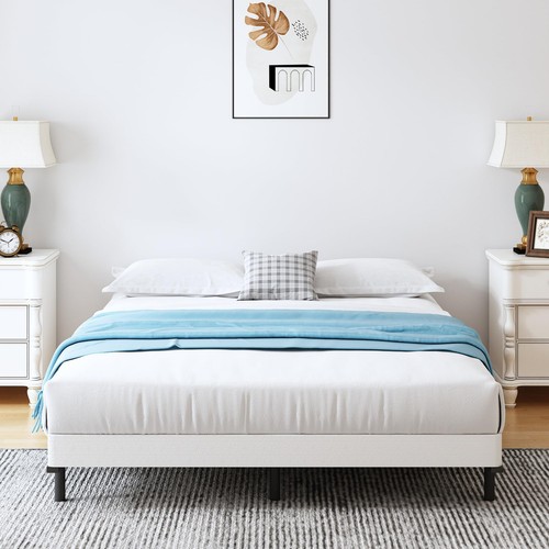 Queen Box Spring 4 Inch Heavy Duty Metal Box Springs Mattress Foundation with - Picture 2 of 9