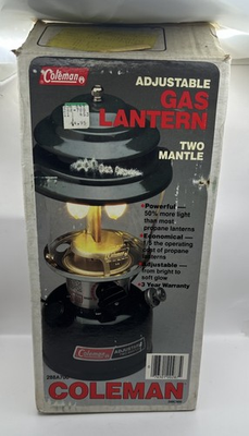 #ad Vintage 1987 Green Coleman Two Mantle Gas Lantern Camping New Open Box288A700 $59.99