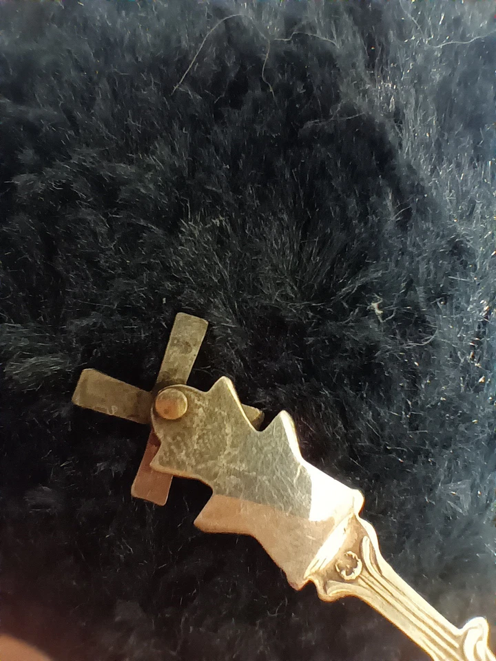 Серебряная винтажная ГОЛЛАНДСКАЯ ВЕТРЯНАЯ МЕЛЬНИЦА СУВЕНИРНАЯ ЛОЖКА подвижные лезвия 5 дюймов - Изображение 4 из 4