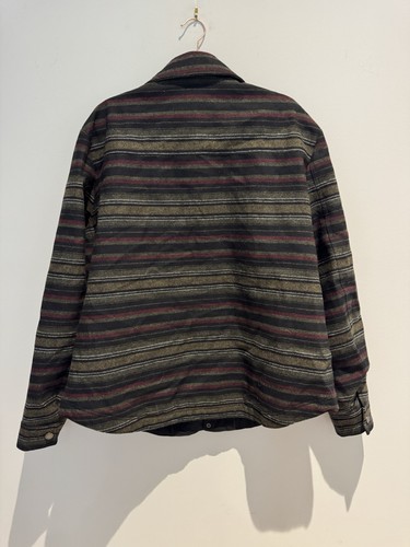 Pendleton Mt Hood Wool Blend Brown Striped Overshirt Jacket XL - Picture 7 of 13