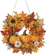 Fall Diamond Art Kits for Adults Halloween Pumpkin 8X8Inch 5D Fall Pearl Art K