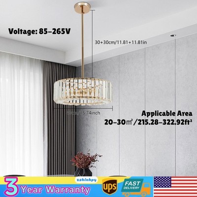 15.74 inch Modern Crystal Chandelier, Ceiling Light Fixtures, Pendant Lighting