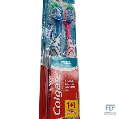Colgate Zahnbürste Max White, mittel, 2 Stück - Handzahnbürste für natürlich wei