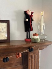 Handmade Halloween Small Pumpkin Tower Crochet Green Orange and White