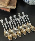 Antique Towle Old Colonial Sterling Silver Demitasse Spoon Gold Wash American 4”
