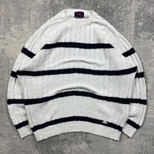 Vintage Kappa Knitted Jumper L/XL White Navy ...