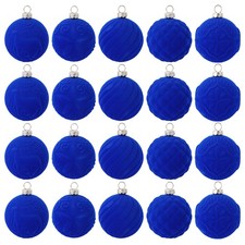 25 Pcs Velvet Christmas Ball Ornaments Set, 2.36" Flocked Christmas Tree Balls
