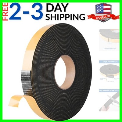 Self Adhesive Foam Tape Weatherstrip 1in x 1/8in x 40Ft High Density Foam Ins...