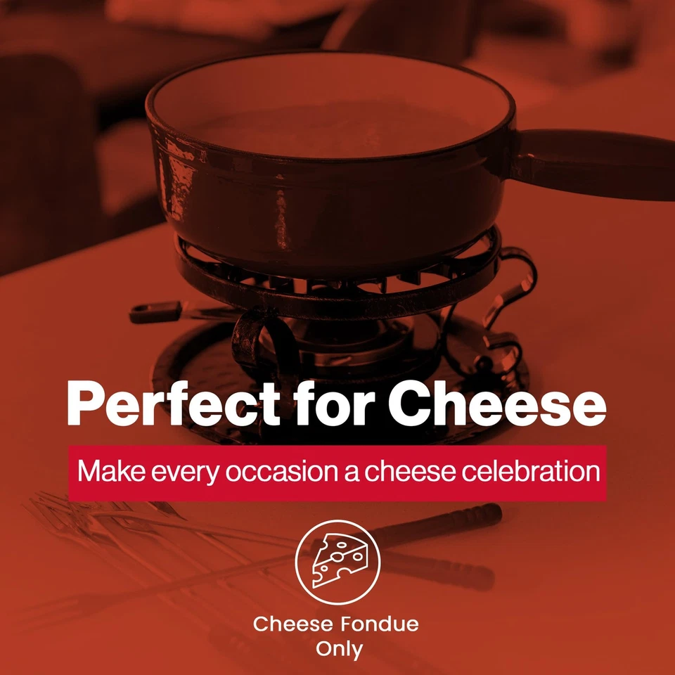Juego de Fondue de Queso de Hierro Fundido Lugano, 9 Piezas, 2 QT / 2 L - Ideal para Derretir C... Foto 3 de 4