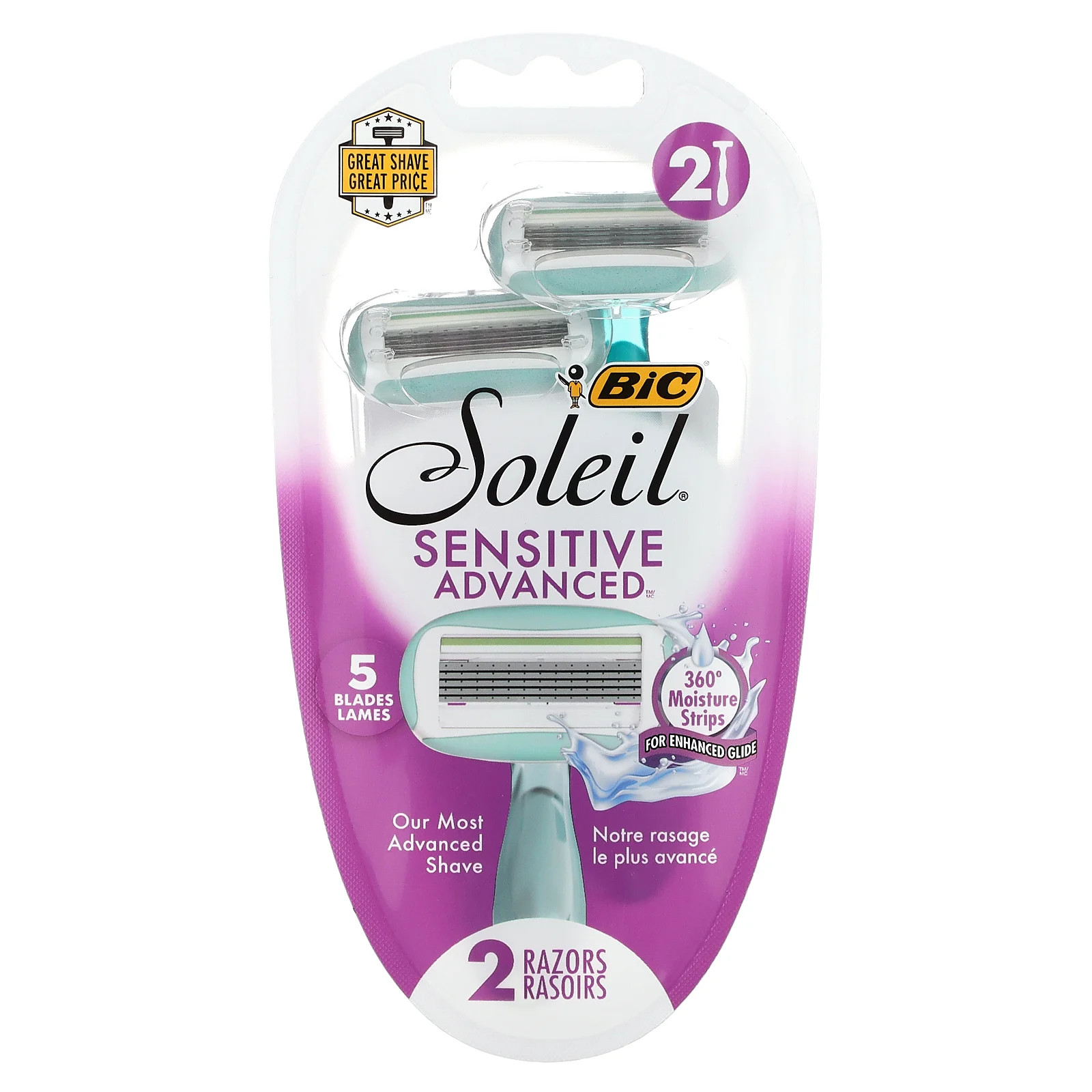 Soleil Sensitive Advanced Одноразовые бритвы 2 бритвы 2990₽
