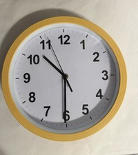10" Faux Wood Plastic Wall Clock