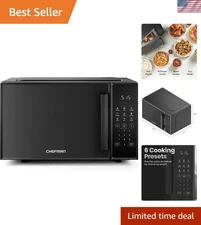 Powerful 900W Microwave Oven with Child Safety, 6 Cooking Presets & Black Finish