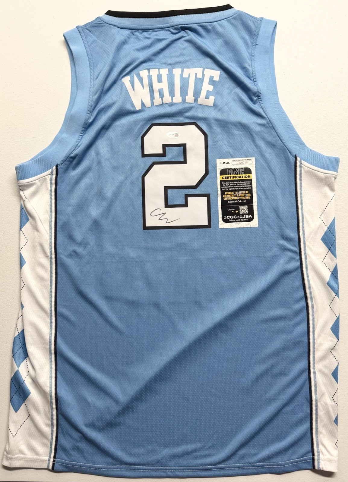 Coby White Autographed Signed North Carolina Tar Heels Jersey JSA COA 