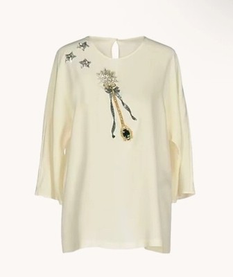 Dolce & Gabbana Cream Embellished Blouse RRP $1450