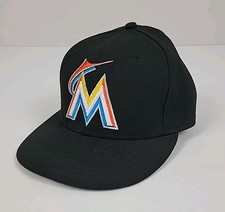 New Era Miami Marlins Hat Size 7 Fitted 59Fifty USA Made Baseball On-Field Cap