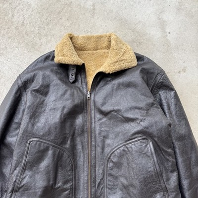 Vintage Wilsons Leather Bomber Aviator jacket Sherpa Lined Coat