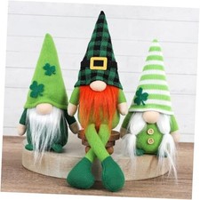 St. Patrick's Day Decorations, 3PCS Shamrock Gnomes Plush for Tiered Tray