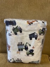 Pottery Barn Kids Heritage Construction Organic FULL Sheet 4 Piece Set NWOT