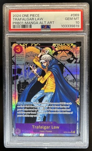 2024 One Piece The Best Trafalgar Law Super Rare Manga Alt Art #OP05-069 PSA 10