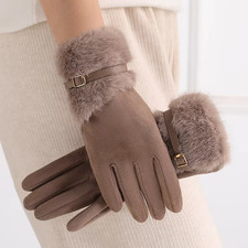 Women's Winter Gloves with Fleece Lining, Warm, Windproof, Cold-Resistant, Plush