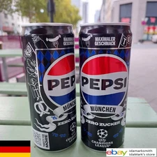 Empty PEPSI ZERO Soda can GERMANY 2025 UEFA Champions League Final MUNCHEN330ml