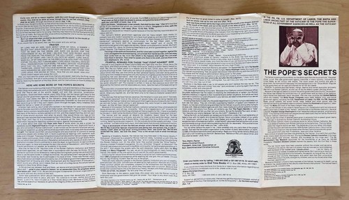 Tony ALAMO CHRISTIAN CHURCH Leaflet Anti-Catholic Religious Conspiracy 70s Cult - Picture 3 of 4