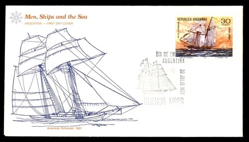 Mayfairstamps Argentina FDC 1977 Sailboat American Schooner First Day Cover aaw_