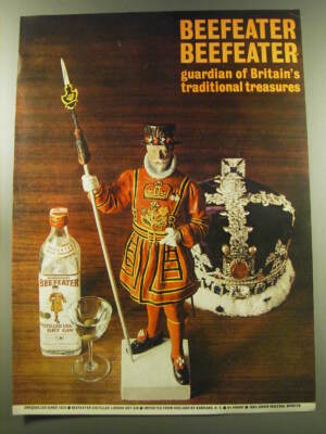 1960 Beefeater Gin Ad - Guardian of Britain's traditional treasures